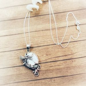Silver Dragonfly Pendant Necklace